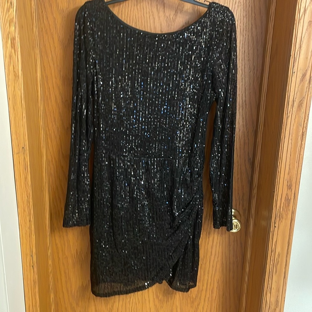 Black Sequined Cocktail Dress